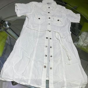 100%cotton white mini dress